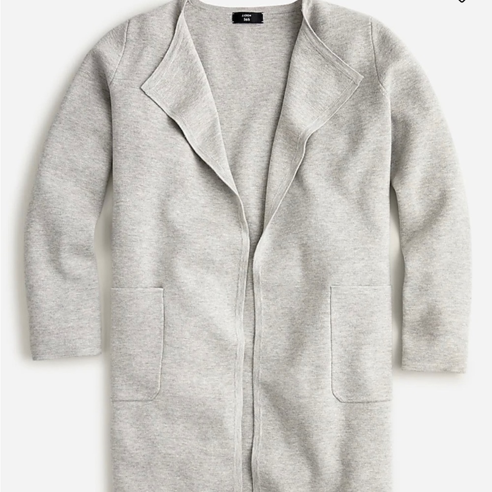 NWT J. Crew Juliette Collarless Sweater Blazer Heather Dove Grey size medium